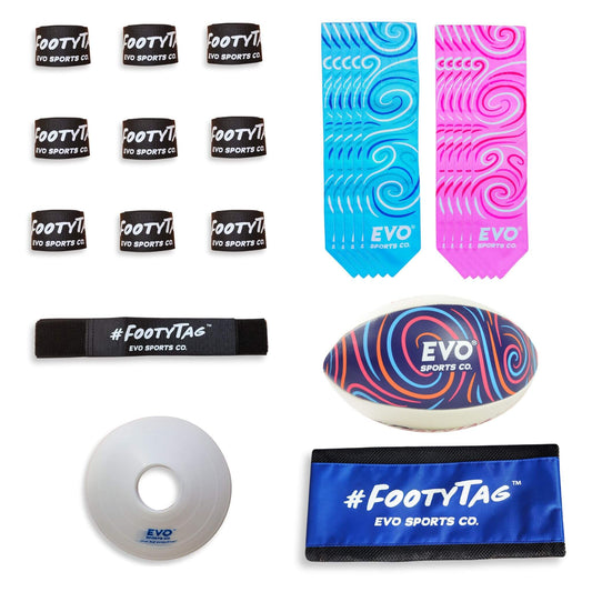 Beach Rugby Tag Kit - Beach Blue/Pink - 10 Player