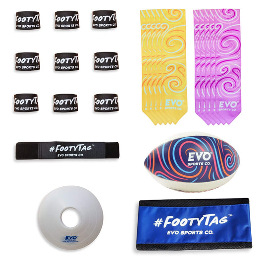 Beach Rugby Tag Kit - Beach Yellow/Purple - 10 Player