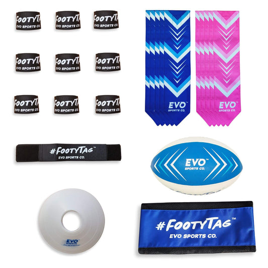 Rugby Tag Kit - FootyTag Blue/Pink - 10 Player