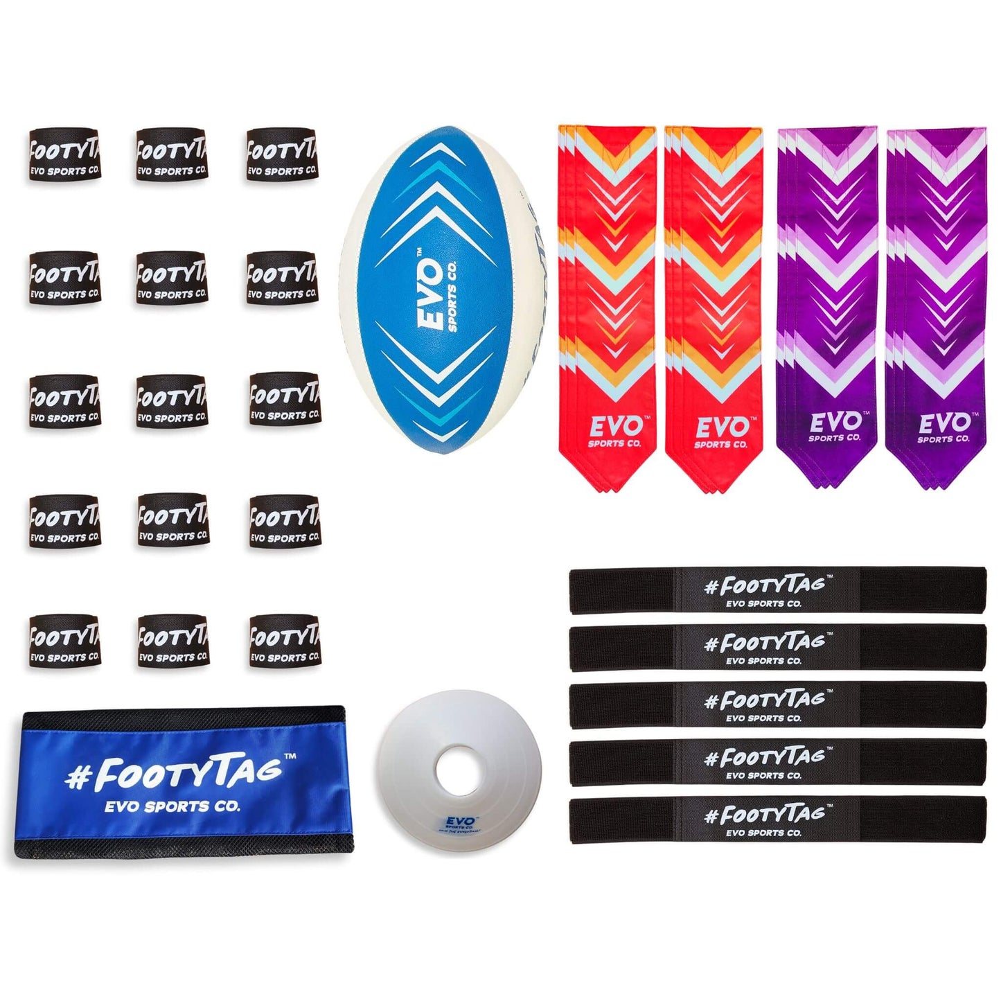 Rugby Tag Kit - Orange/Purple - 20 Player