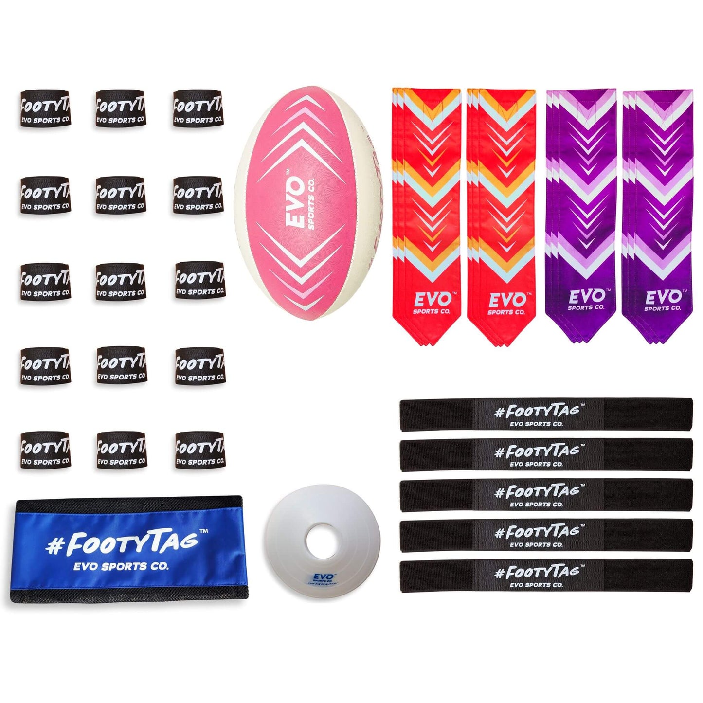 Rugby Tag Kit - Orange/Purple - 20 Player