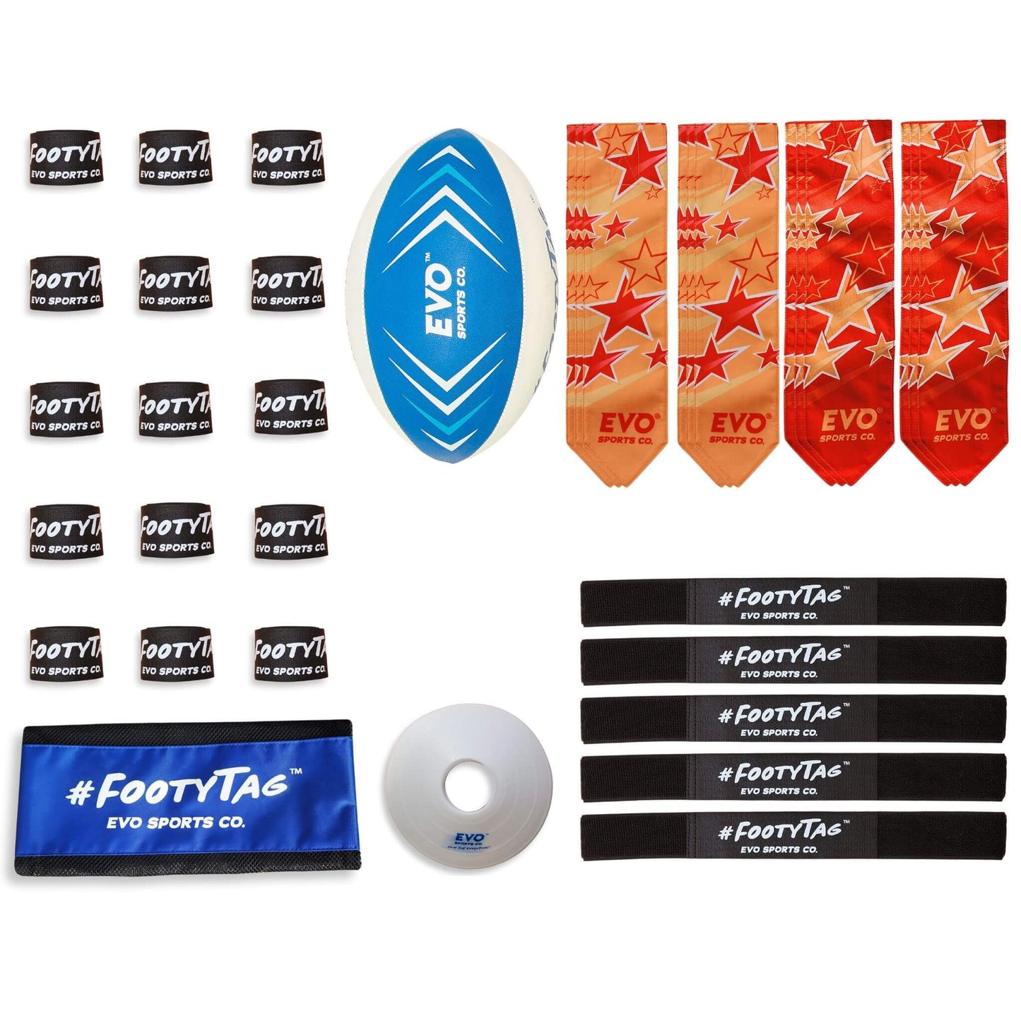 Rugby Tag Kit - Destiny Orange/Deep Orange - 20 Player