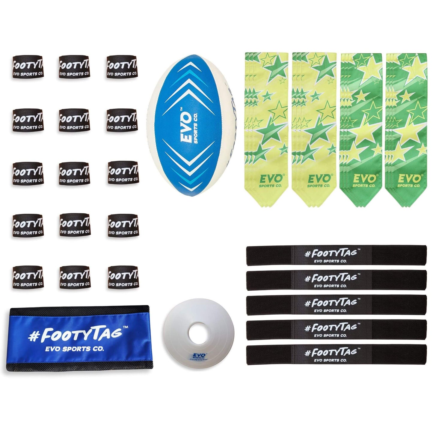 Rugby Tag Kit - Destiny Yellow/Green - 20 Player