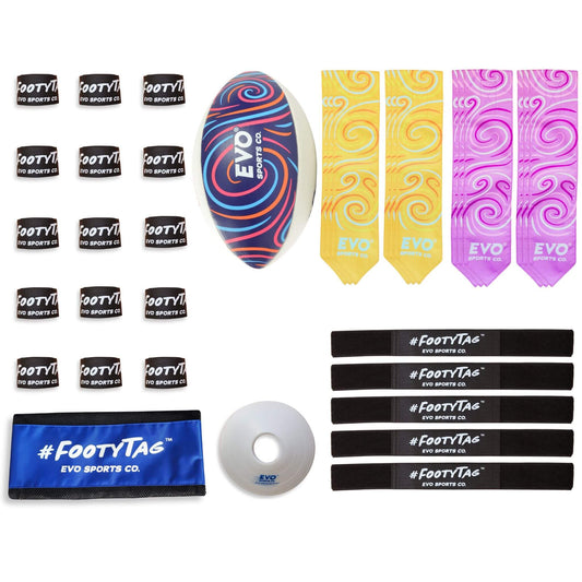 Beach Rugby Tag Kit - Beach Yellow/Purple - 20 Player