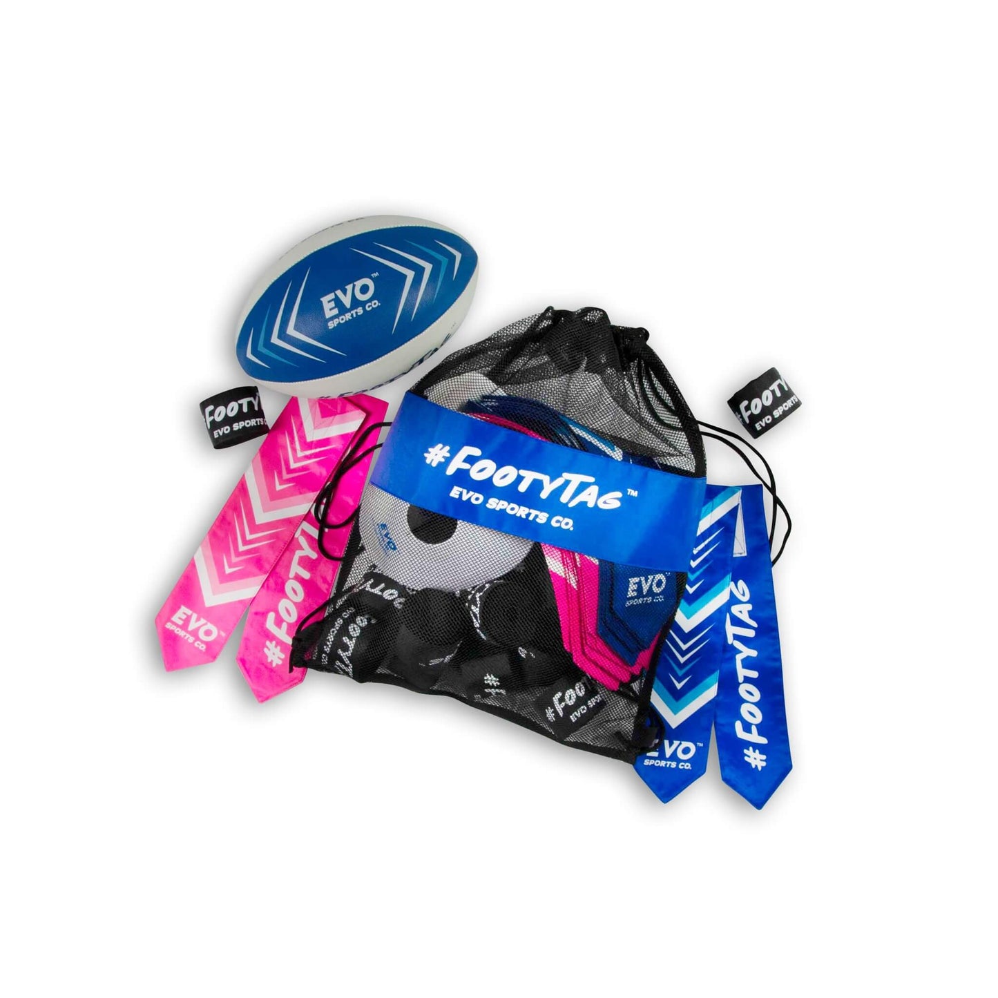 Rugby Tag Kit - Blue/Pink - 20 Player