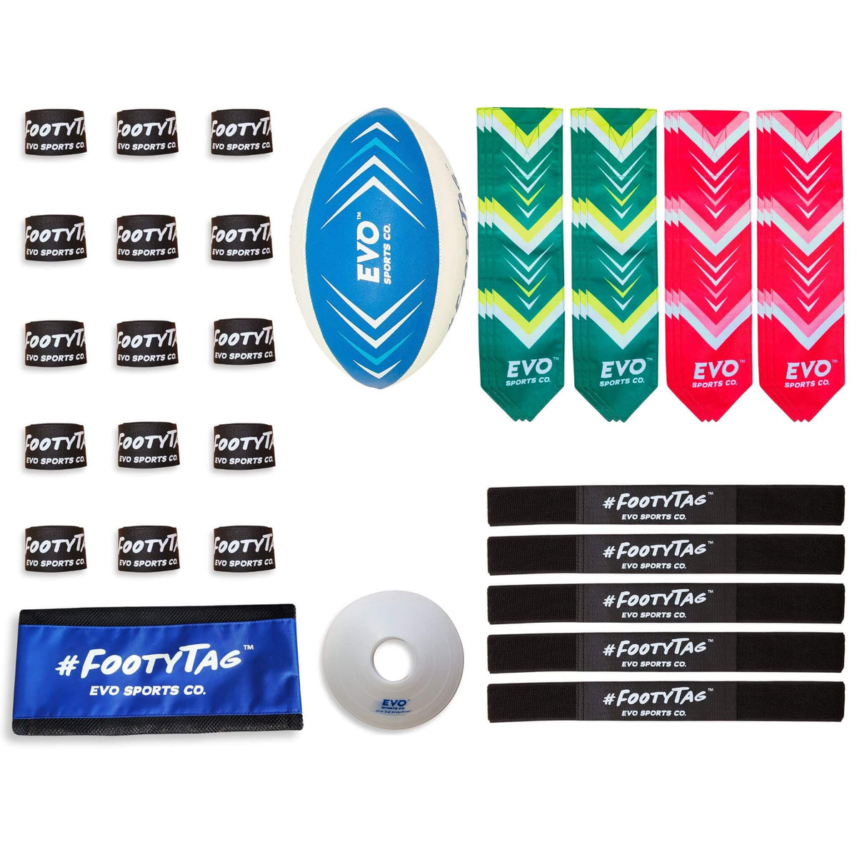 St Katherine's Tag Rugby Rugby Tag Kit - Green/Red - 20 Player – rugbytag.com.au