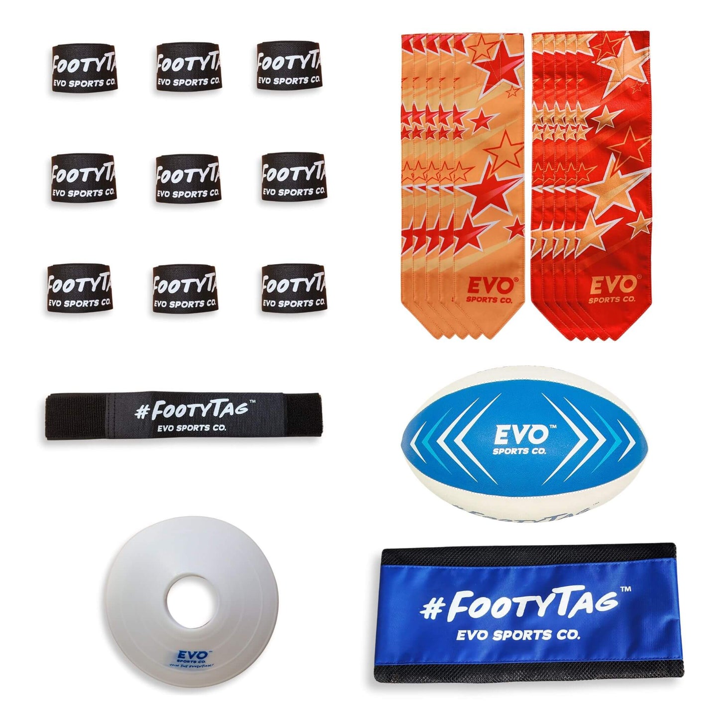 Rugby Tag Kit - Destiny Orange/Deep Orange - 10 Player